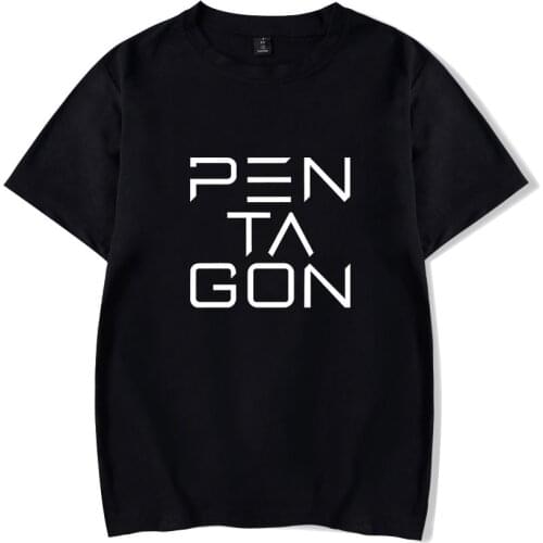 Hot Pentagon t shirt Men/women Fashion Cotton Summer Hip Hop Harajuku Pentagon Mens t shirt Plus Size XXS-4XL black Top