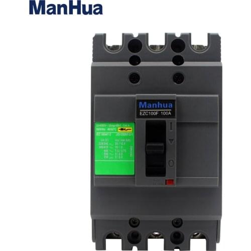 ManHua Compact Moulded Case Circuit Breaker EZC100F 100A 3P breaking capacity F