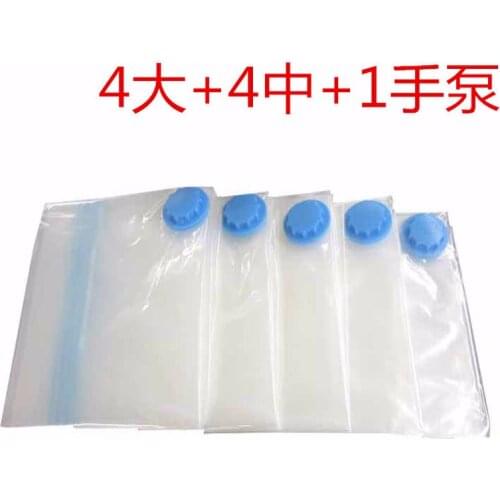 9 Pcs/Set Vacuum Compression Bag Closet Organizer Storage Bags Kit for Clothes Quilt Bedding Set