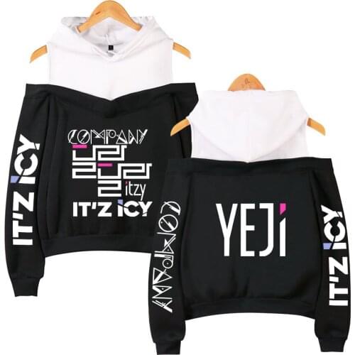 KPOP ITZY Member Pop Fashion Warm Soft Women Hoodies Sweatshirts Hip Hop Sexy Off Shoulder Hoodie Sweatshirt Women Clothing