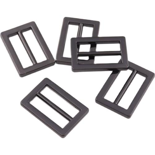 Metal Heavy Duty Bag Strap Belt Web Rectangle Adjust Tri-glide Buckle Slider Loop Ring Leather Craft 10pcs 20mm