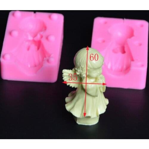 Lovely 3D Wishing Angle Chocolate Candy Soap Silicone Mold Fondant Cake Decoration Silicone Mould DIY Baking Tools