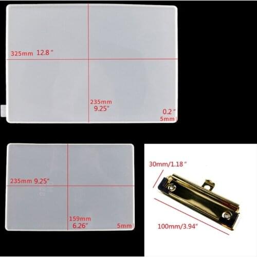 2021 New DIY A4 Clipboard Resin Mold File Folder Resin Molds Epoxy Silicone Tray Molds File Folder Portfolio Drawing Board Mold