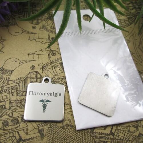 10pcs--"Fibromyalgia Medical"stainless steel charms 5 styles for choosing DIY Charms for necklace bracelets