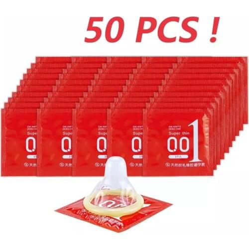 50PCS Condom Wholesale Adult Large Oil Condom Smooth Lubricated Penis Sleeve Condom Sex Toy For Men Contraception Sex Product