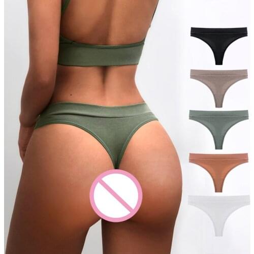 Size S-XL Sexy Thongs Women Panties Cotton G String Fashion Underwear Female Seamless Briefs Lingerie Simple Design Sporty Style