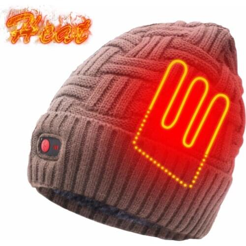 Beanie Hat for Women Men 7.4V battery Heated Warm Stretchy Soft Beanie Caps Winter Knit Caps Headwear