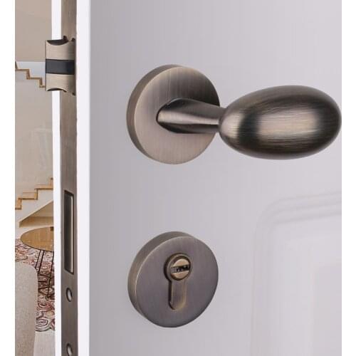 Modern Mute Bedroom Split Door Locks Fashion Interior Door Handle Lock Zinc Alloy Anti-Theft Gate Lock Furniture Hardware