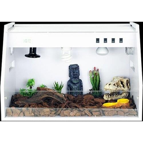 PVC Terrarium Vivarium with Inclined Opening with Light Fixture for Reptile Gecko Lizard Snake Tortoise Tarantula Assorted Size