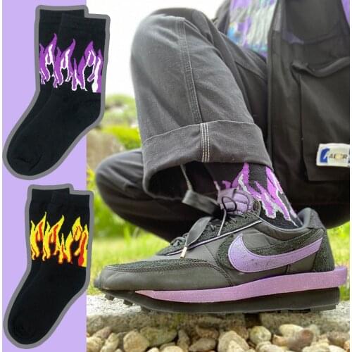 Crew Street Fashion Cotton Socks Broiling Hot Fire Sun Shining Heat Flame Blaze 666 Plaid Lattice Check Chequer Chess Board Cool