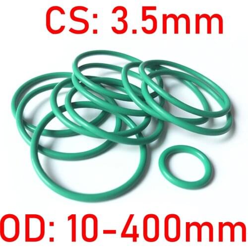 Thickness CS 3.5MM OD 10 - 400 MM Green or Brown FKM Fluorine Rubber Oil Sealing Gasket O Ring