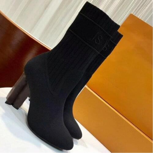 High quality womens shoes high top socks t elastic boots high top elastic boots womens sports shoes luxury brand high heels