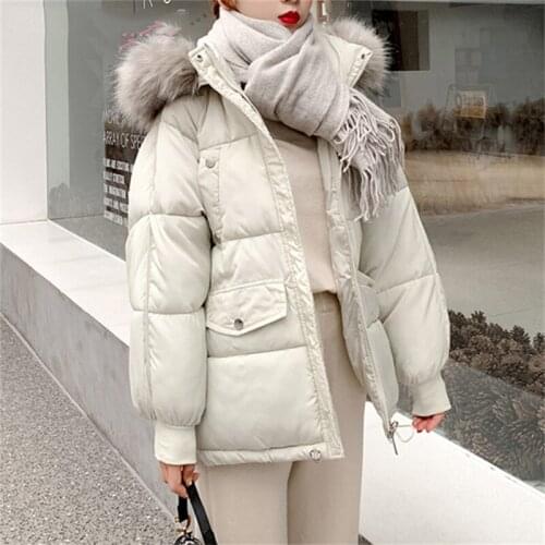 Womens Thicken Warm Winter Jacket Harajuku Oversized Loose Hooded Puffer Coats Bread Ladies Cotton Outerwear