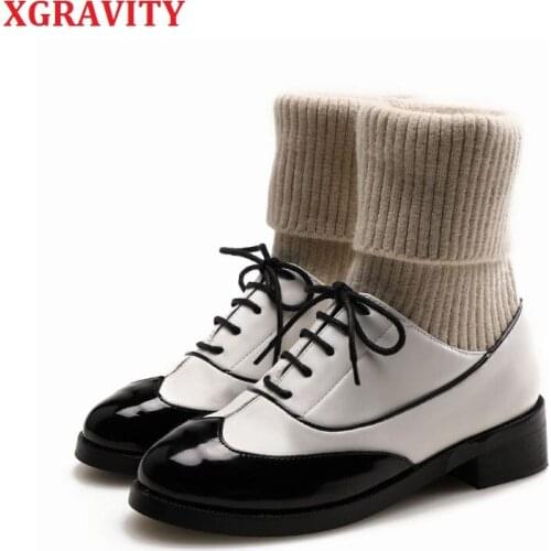 XGRAVITY Size 35-40 Hot New Autumn Winter Fashion Vintage Ankle Boots Fashion Ladies Leisure Boots Woman Warm Wool Shoes S078