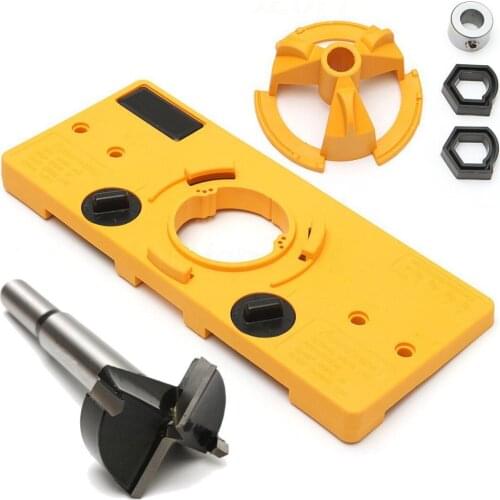 1set 35MM Cup Style Hinge Boring Guide Door Hole Locator Jig Drill Set For Kreg Tool Accessories