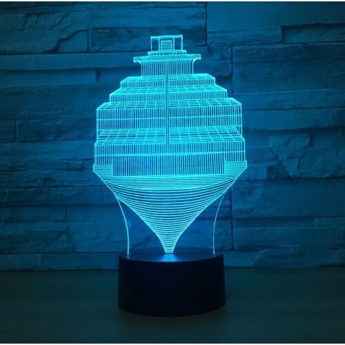 3D Night Light Steps Abstract Lamp Usb 7 Color Changing Remote Touch Switch LED Indoor Bedroom Lamp Party decor Lamp