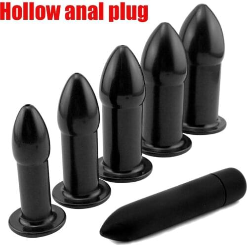 5 Size Hollow Anal Plug Vibrators Massager Dildo Bullet Vibrator Anal Plug Masturbator Anal Sex Toys for Beginner
