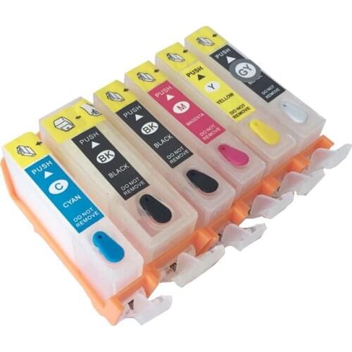 6 Colors PGI-520 CLI-521 Refillable Ink Cartridges For Canon PiXMA MP980 With ARC Chips