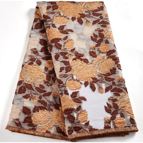 Zhenguiru African Lace Fabric 2021 High Quality French Brocade Jacquard Lace Nigerian Gilding Fabric For Wedding Sewing A 2590