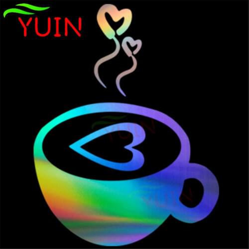 Car Sticker Motorcycle Decals Coffee Cappuccino Cups Cafe Decal Creative PVC Window Decorative Accessories Waterproof Stickers