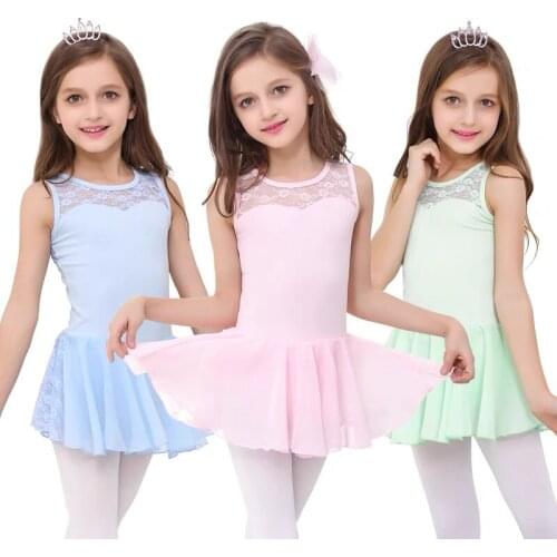 New Children Girls Gymnastics Dance Dress Ballet Tutu Skirt Leotard Lace Design Ballerina Dresses For Kids Girl Dancewear Soft
