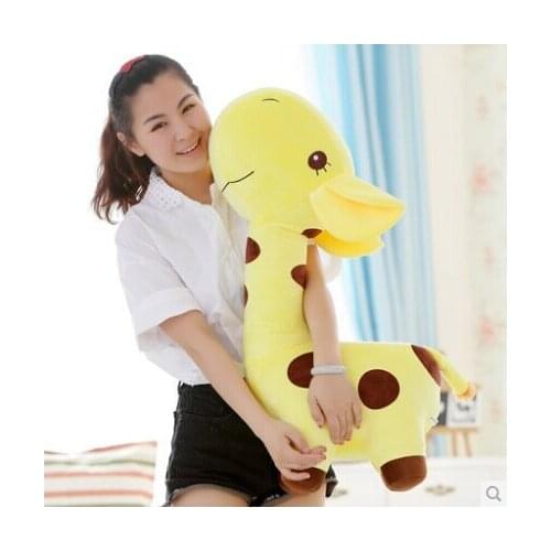 Large 80cm lovely cartoon giraffe plush toy doll,throw pillow, Christmas gift b4537