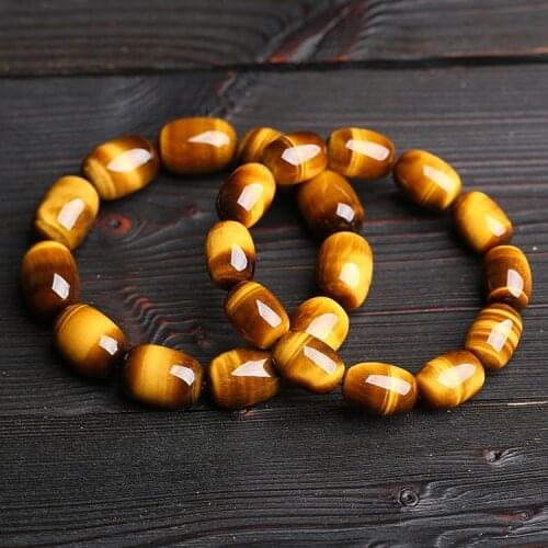 Natural Tiger eye stone Bucket Beads Bracelet Jadeite Jewelry Fashion Charm Accessories Hand-Carved Lucky Amulet Gifts for Women