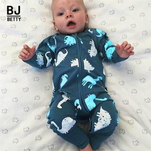 2021 Cartoon Baby Romper Spirng Autumn Long Sleeve Baby Boy Girl Romper Infant dinosaur Jumpsuit Kids Cotton Clothes Body suit