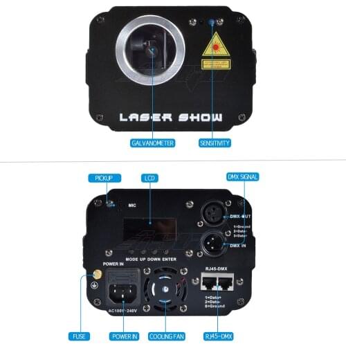 Party Disco Music DMX Control For Wedding Show 1.2W Laser Light 1200mW 3D Animation Scanner Projector With 2000 Patterns Sound