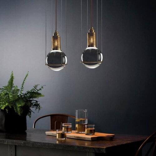 Crystal Ball Ball Bar Table Bedside Table Decoration Lamp Creative Fashion Single Head Dining Table Bedside Small Chandelier