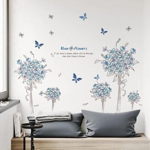 Creative Dream Flowers Ball Wall Stickers Bedroom Living Room Sofa TV Wall Decoration Aesthetics Warm PVC Wallpaper Mural Art