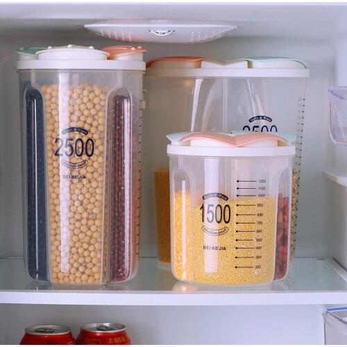 Kitchen Grain Food Storage Box Tank Storage Box Moisture-Proof Sealed Cans Transparent Storage Organizers Kitchen Supplies