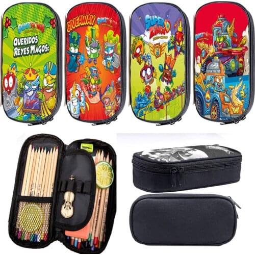 Hot Game Super Zings Series 7 Pencil Case Children Kids Cartoon Pen Bag Students Superzings Stationery Box Girls Cosmetic bags