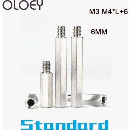M3/4*L+6mm Stainless Steel single Head Hexagon Post Screw Motherboard Fixed Standoff Spacer Pillar
