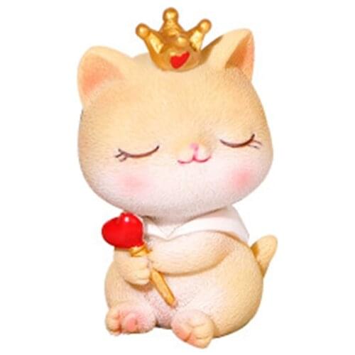 ZOCDOU 1 Piece Cartoon Cute Cat Small Statue Little Figurine Crafts Figure Ornament Miniatures