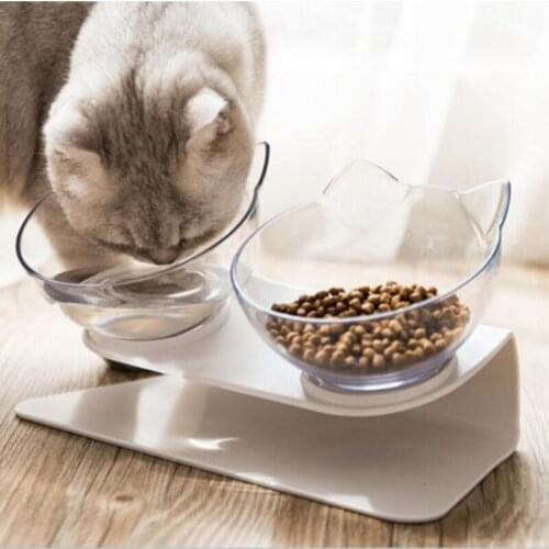 Food Bowl Non-slip Cat Bowls Pet Food And Water Bowls Double Bowls With Raised Stand For Cats Dogs Feeders Cat Bowl Pet Supplies