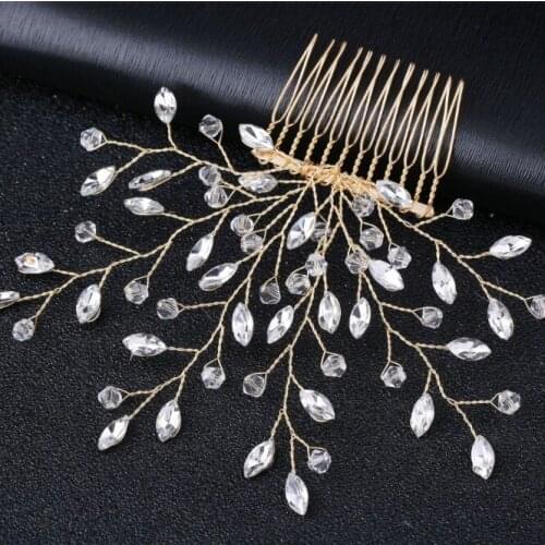 Fahion Full Crystal Hair Combs For Brides Wedding Hair Comb Hairclip Rhinestone Bridal Hairpin Women Bridal Jewelry Accessories