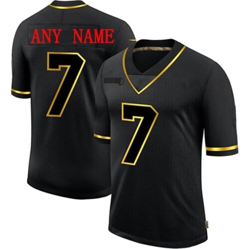 Men Customized Salute Retro gold Maillot Rugby American Football Jersey DONALD KELCE NEWTON Futebol De Americano