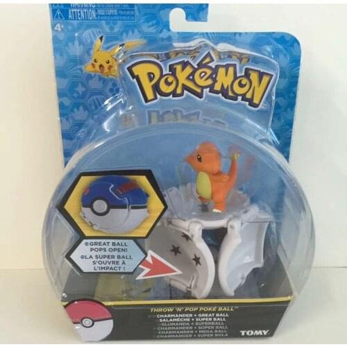2021 New Pokemon Cute Pikachu Bulbasaur Squirtle Action Figure Poke Ball Explosion Ball Model Cosplay Toy Children Surprise Gift