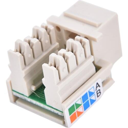 New Cat5 RJ45 Punch Down Keystone Jack CAT5 Network Ethernet RJ45 White Lot 3cm x 2cm x 2cm