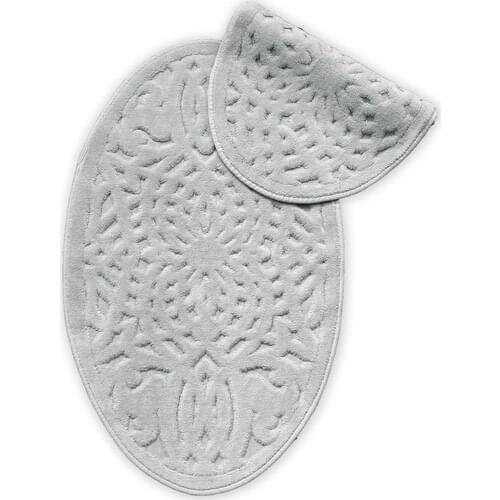 Silk By Hipnotic Cotton Oval Toilet Seat Pad Ice gray