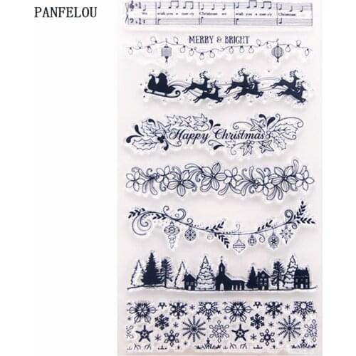 PANFELOU Lace notes Transparent Silicone Rubber Clear Stamps cartoon for Scrapbooking/DIY Easter wedding album