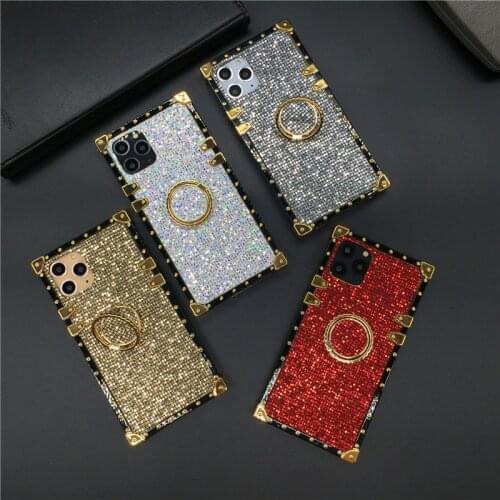 Luxury Glitter Matte Sequins Phone Cases Cover Soft Square Case for Motorola Moto G Stylus 2021 G Power G Play Mato One 5G Ace