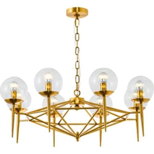 Luxury LED Chandelier Lighting Living Room Villa luminaires Bedroom Restaurant Glass Chandeliers Postmodern Simple Hanging Lamp
