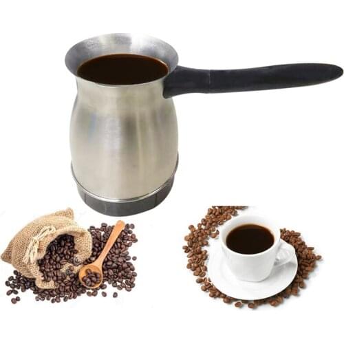 SHGO HOT-600W 220V Coffee Machine Stainless Steel Turkish Coffee Maker Electrical Coffee Pot Coffee Kettle for Home Office UK Pl