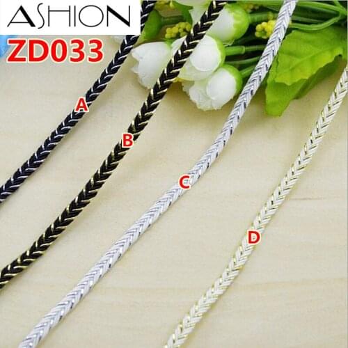 Width 5mm gold silver white black polyester arrow braided lash lace ribbon trim with edge ZD033