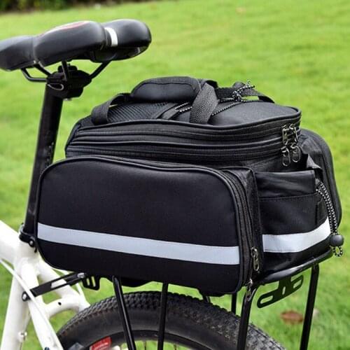 Bicycle Rack Bag Bike Rear Seat Bag Mountain Road Bike Rack Carrier Trunk Bag Pannier Handbag with Waterprooaf Cover EDF