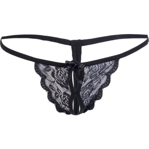 Women New Sexy Lace Floral Briefs Sexy Lingerie Knicker G-string Thongs Panties Lingerie Hot Erotic Solid Black Panties