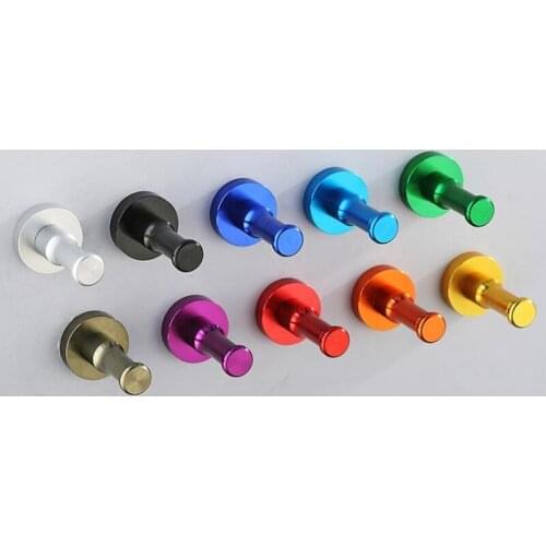 1PC Space Aluminum Hooks Wall Door Clothes Coat Hat Hanger Kitchen Bathroom Rustproof Towel Hooks Multiple Colors to Choose