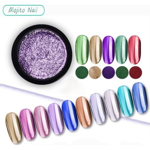 1Pcs Bubble Mirror Powder Metallic Nail Glitter Holographics Chrome Dust Sparkling Flakes Pigment Manicur Nail Art Decor
